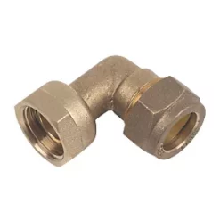 Flomasta Compression Angled Tap Connector 15mm x ½"