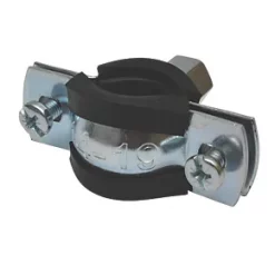 Tesla 14-19mm Rubber-Lined Pipe Clips Black / Steel 5 Pack